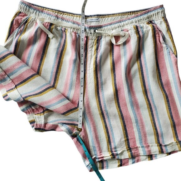 PLUS SIZE MULTICOLOR LINEN SHORTS 1X - Picture 6 of 6